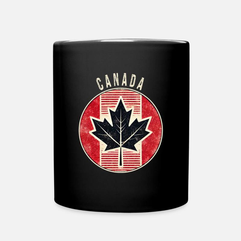 Kanada Ahornblatt Design - Tasse einfarbig - Schwarz