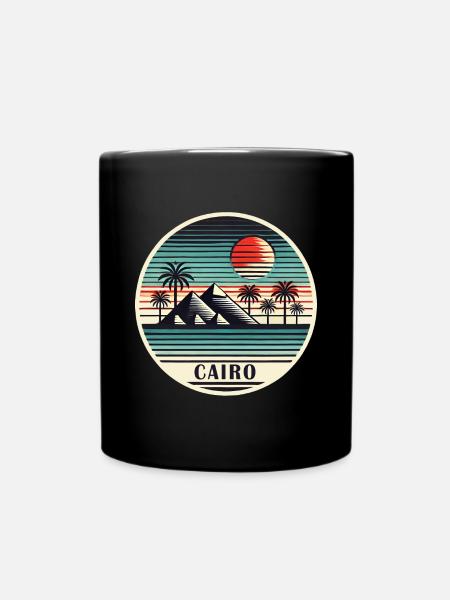 Le Caire, Égypte, Pyramides, Désert - Mug uni - noir