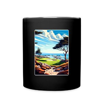 Pebble Beach Golf Links Travel Poster Souvenir WPA - Full Colour Mug - black - Front