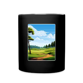 Shadow Creek Golfplatz Reiseposter Souvenir - Tasse einfarbig - Schwarz - Vorne