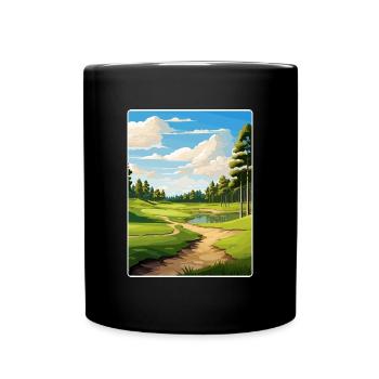 Shadow Creek Golfplatz Reiseposter Souvenir - Tasse einfarbig - Schwarz - Vorne