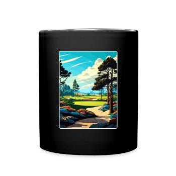 Affiche de voyage du parcours de golf de Poppy Hills Souvenir WPA - Mug uni - noir - Devant