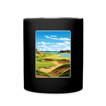 Chambers Bay Golf Club Travel Poster Souvenir WPA - Full Colour Mug - black - Front