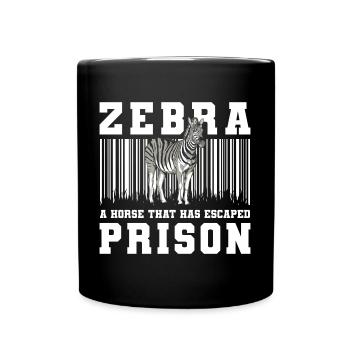 Zebra Stripe Stripe Serengeti Animal Rights Activists - Full Colour Mug - black - Front