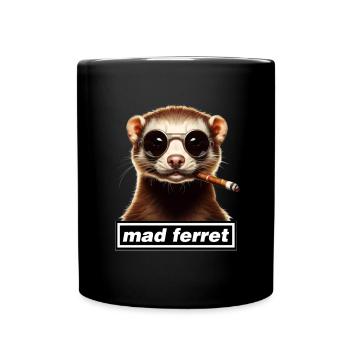 Cool Ferret with Sunglasses and Cigar - Full Colour Mug - black - Front