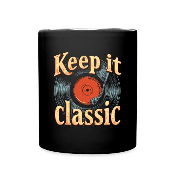 Vinyle Platine vinyle Vintage Rétro DJ - Mug uni - noir - Devant