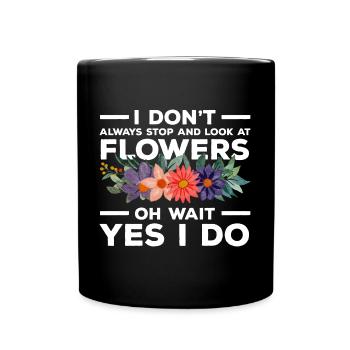 Bouquet Nature Green Thumb Birthday - Full Colour Mug - black - Front
