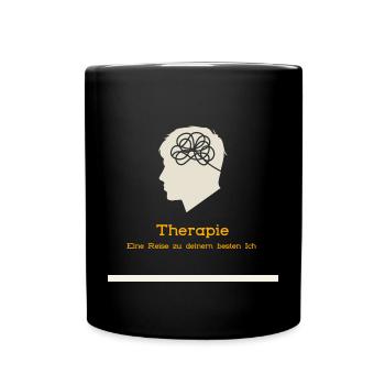 Therapie: Eine Reise zu deinem besten Ich - Tasse einfarbig - Schwarz - Vorne