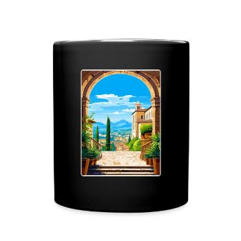 Pérouse Italie Affiche de voyage Peinture souvenir WPA - Mug uni - noir - Devant