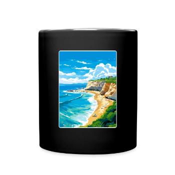 Sicily Italy Travel Poster Souvenir Postcard Paint - Full Colour Mug - black - Front