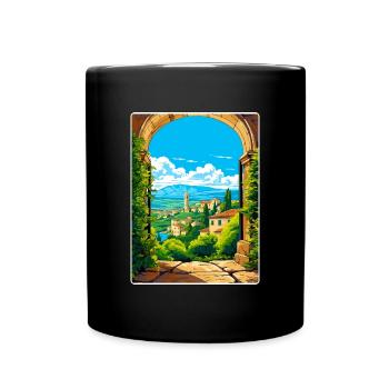Pérouse Italie Affiche de voyage Peinture souvenir WPA - Mug uni - noir - Devant
