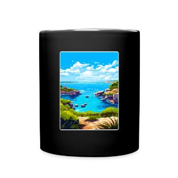 Sardinien Italien Reise Poster Souvenir Malerei WPA - Tasse einfarbig - Schwarz - Vorne