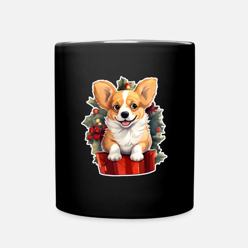 Joyeux Noël Cadeau Corgi - Mug uni - noir