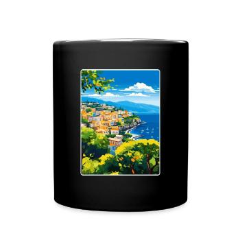 Sorrente Italie Voyage Affiche Souvenir Peinture WPA - Mug uni - noir - Devant