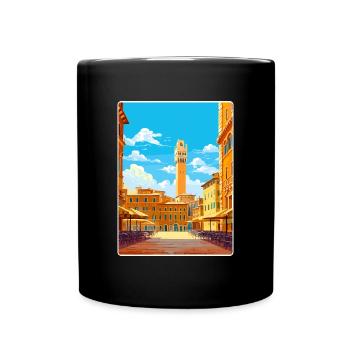 Siena Italien Reise Poster Souvenir Postkarte Farbe - Tasse einfarbig - Schwarz - Vorne