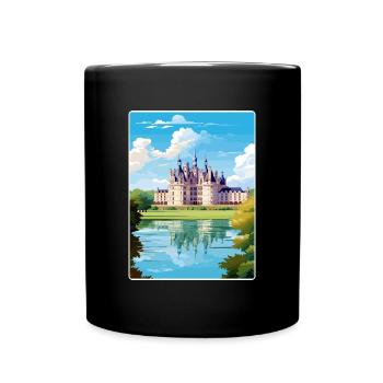 Château de Chambord France Affiche de voyage Souvenir - Mug uni - noir - Devant