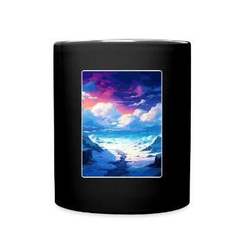 Aurores boréales Aurores boréales Islande Voyage WPA - Mug uni - noir - Devant