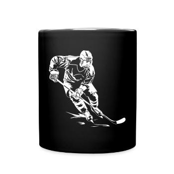 Eishockeyspieler Zeichnung - Tasse einfarbig - Schwarz - Vorne