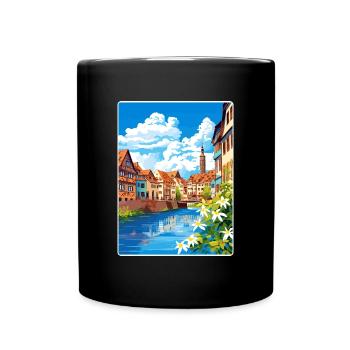 Strasbourg France Travel Poster Souvenir Paint WPA - Full Colour Mug - black - Front