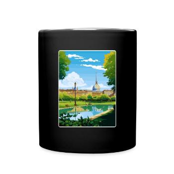 Turin Italien Reise Poster Souvenir Postkarte Farbe - Tasse einfarbig - Schwarz - Vorne