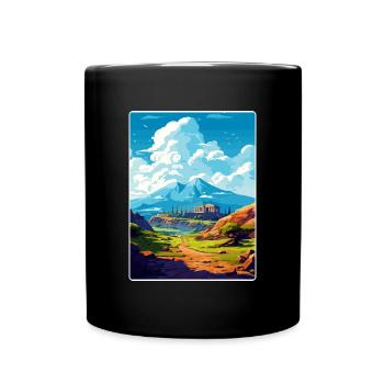 Olymp Griechenland Reiseposter Souvenir WPA - Tasse einfarbig - Schwarz - Vorne