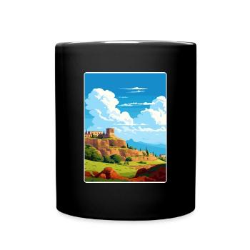 Némée Grèce Affiche de voyage Peinture de carte postale souvenir - Mug uni - noir - Devant