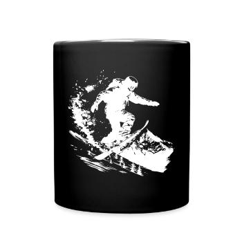 Snowboarder Drawing - Full Colour Mug - black - Front