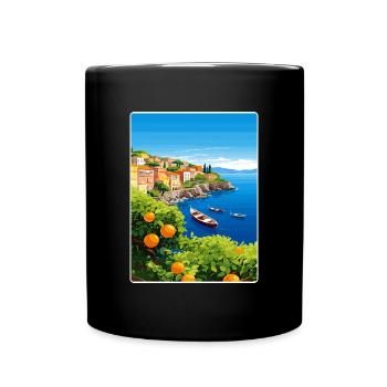 Sorrente Italie Voyage Affiche Souvenir Peinture WPA - Mug uni - noir - Devant