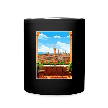 Siena Italien Reise Poster Souvenir Postkarte Farbe - Tasse einfarbig - Schwarz - Vorne