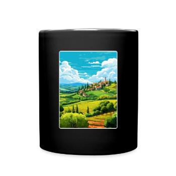 Italy Travel Poster Souvenir WPA Postcard Painting - Full Colour Mug - black - Front