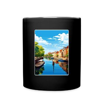 Aarhus Danemark Affiche de voyage Peinture souvenir WPA - Mug uni - noir - Devant