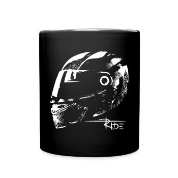 ride motorcycle helmet biker supersport racing symbol - Full Colour Mug - black - Front
