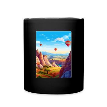 Cappadoce Turquie Voyage Affiche Souvenir Peinture WPA - Mug uni - noir - Devant