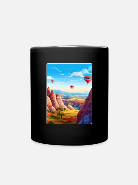 Kappadokien Türkei Reise Poster Souvenir Farbe WPA - Tasse einfarbig - Schwarz