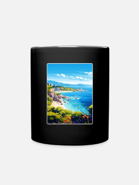 Corse France Voyage Poster Souvenir Peinture WPA - Mug uni - noir