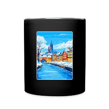 Strasbourg France Travel Poster Souvenir Paint WPA - Full Colour Mug - black - Front