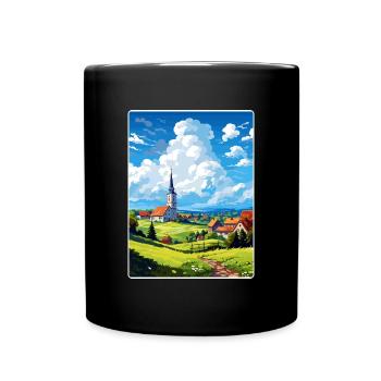 Odenwald Allemagne Affiche de voyage Peinture souvenir WPA - Mug uni - noir - Devant