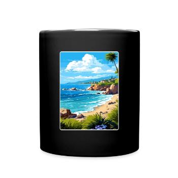 Corse France Voyage Poster Souvenir Peinture WPA - Mug uni - noir - Devant