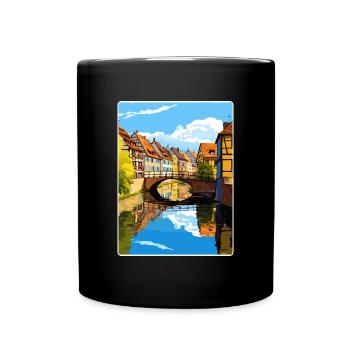 Colmar Frankreich Reise Poster Souvenir Malerei WPA - Tasse einfarbig - Schwarz - Vorne