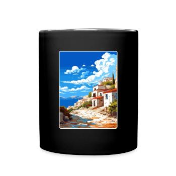 Mani Halbinsel Griechenland Reiseposter Souvenir WPA - Tasse einfarbig - Schwarz - Vorne