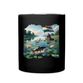 HUNGARY Home of Fishing Carp - Full Colour Mug - black - Front
