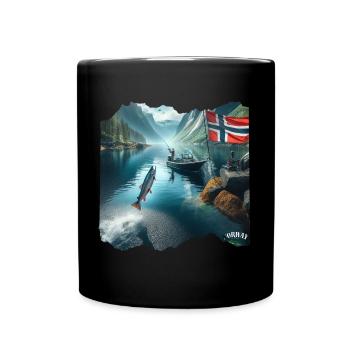 NORWAY Home of Fishing Salomon - Full Colour Mug - black - Front