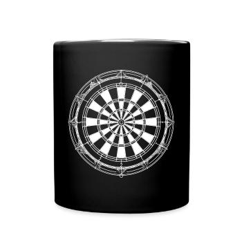 Dartscheibe Skizze - Tasse einfarbig - Schwarz - Vorne