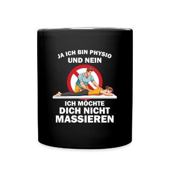 Physiotherapeut Geschenk Physio Physiotherapie - Tasse einfarbig - Schwarz - Vorne