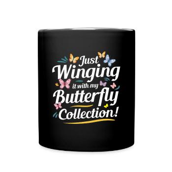 Schmetterlinge, Schmetterlinge, Insektensammler, Entomologie - Tasse einfarbig - Schwarz - Vorne