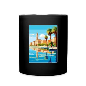 Zagreb Croatia Travel Poster Souvenir Painting WPA - Full Colour Mug - black - Front
