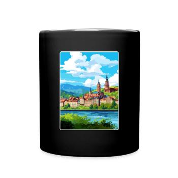 Heidelberg Allemagne Affiche de voyage Peinture Souvenir WP - Mug uni - noir - Devant