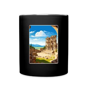 Ephesus Türkei Reise Poster Souvenir Malerei WPA - Tasse einfarbig - Schwarz - Vorne