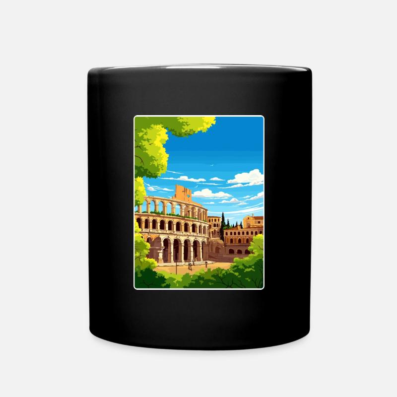 Vérone Italie Affiche de voyage Souvenir Carte Postale Peinture - Mug uni - noir