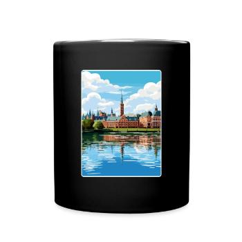 The Hague Netherlands Travel Poster Souvenir WPA - Full Colour Mug - black - Front